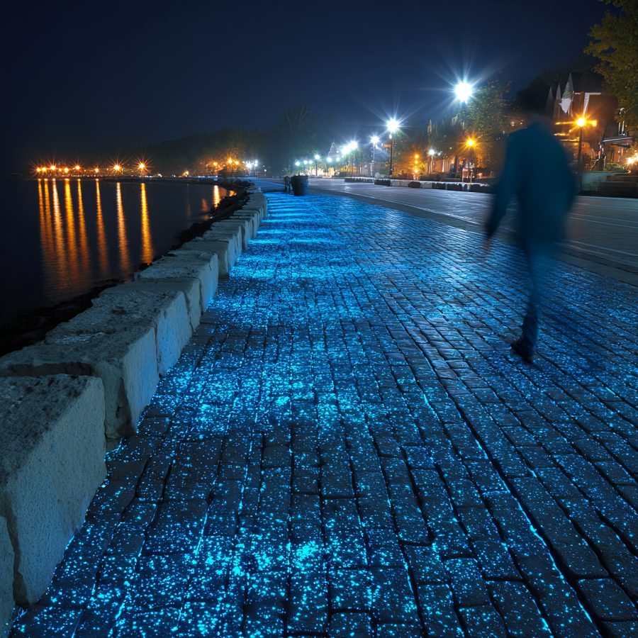 Pavimentazioni fotoluminescenti Glow in the Dark Sassi di Luce